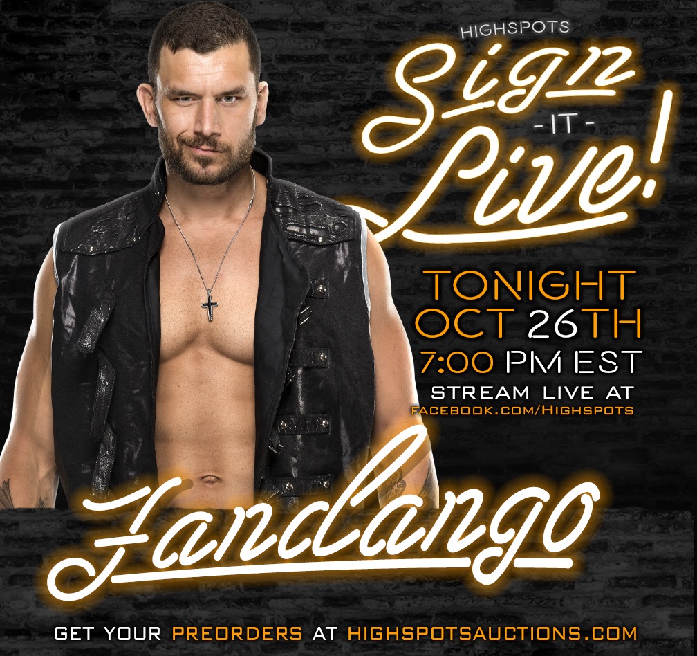 Highspots's tweet photo. Tonight join us for "Sign It Live" at 7pm ET with special guest,  @DirtyDangoCurty

All remaining items available for pre-order can be found at https://t.co/HHKzRuKxiY.

https://t.co/XxzPkxD4jC 

#Fandango #SignItLive #SIL #highspotsauctions #Highspots https://t.co/XYgFYfvviM