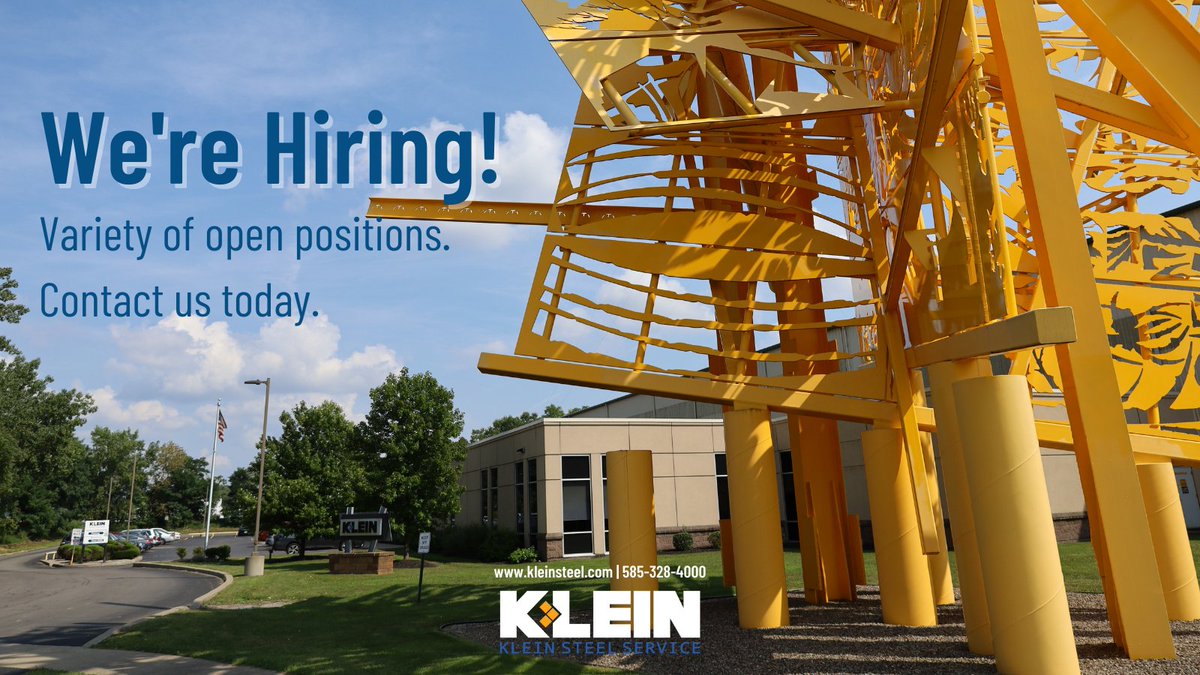 KleinSteel's tweet photo. Join our team! We are hiring for a variety of positions - click the link below to explore all openings.
https://t.co/WCl84YEigA

#WeAreHiring #KleinSteel https://t.co/HvREKXkcsE