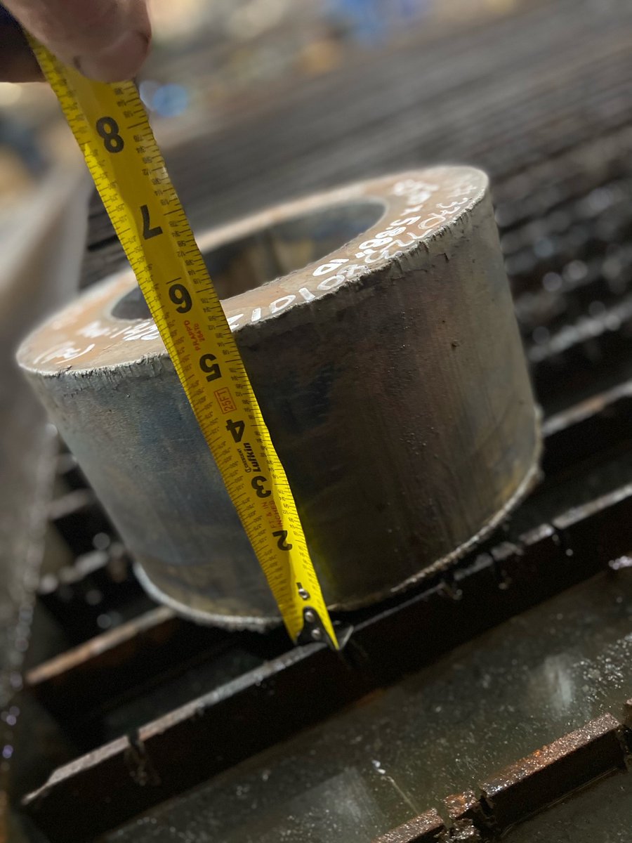 KleinSteel's tweet photo. Thick cuts are no problem for us. Oxy-fuel burning process is capable of burning mild steel up to 8" thick. Have questions? Call us today!

#OxyFuelBurning #KleinSteelService https://t.co/5K0DSwlY57