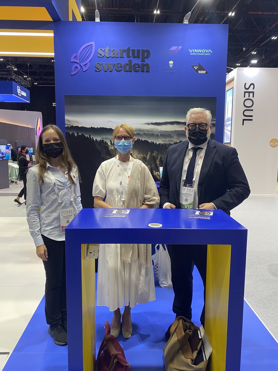 RI_Sweden's tweet photo. It was a great pleasure and an honor to meet Ministry of Foreign Affairs in UAE as well as potential customers and investors! Big thanks to Startup Sweden team for making it possible.

@GITEX @GFS @chychykina 
#gitex2021 #startups #mobile #internet #uae  #Dubai #5G #4g https://t.co/F0dmuKDiWR