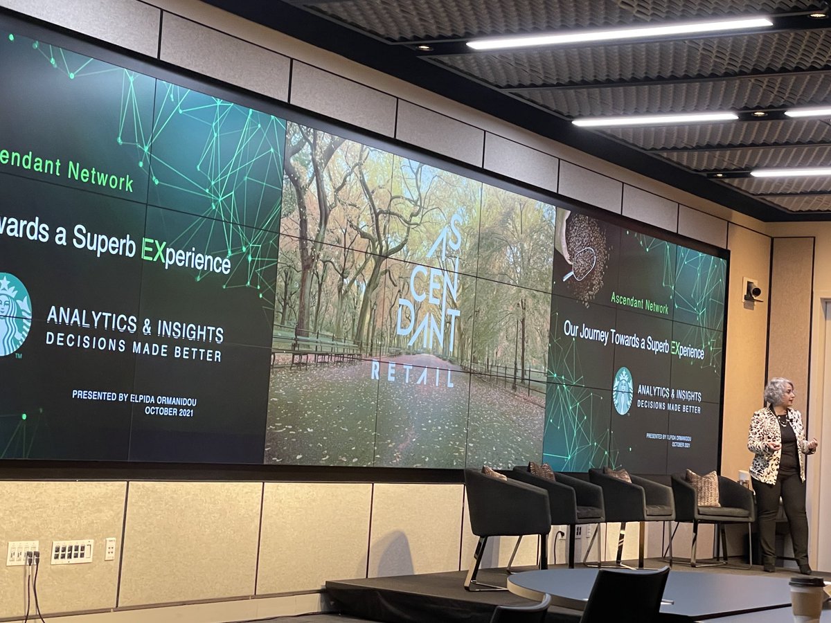 It is all about the experience - enjoying Elpida Ormanidou’s presentation from ⁦<a href="/Starbucks/">Starbucks</a>⁩ at the Retail Ascendants conference. #InMarket #togetherwerise