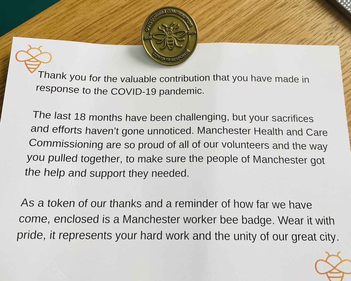 #Manchesters volunteering community is awesome, so many great people giving up they’re time to keep everyone safe. So grateful to 🐝 a part of it. Thanks @ManchesterHCC especially the fantastic @Val_BB 🐝