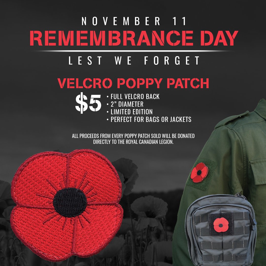 UrbanTactical_'s tweet image. The Velcro Poppy Patch Is Now Available - very limited quantities! 

All proceeds from every Velcro Poppy Patch sold will be donated directly to the Royal Canadian Legion 🇨🇦
 
Available In-Store &amp;amp; Online   
.
.
.
.
.
#poppy #poppypatch #velcropatch #royalcanadianlegion