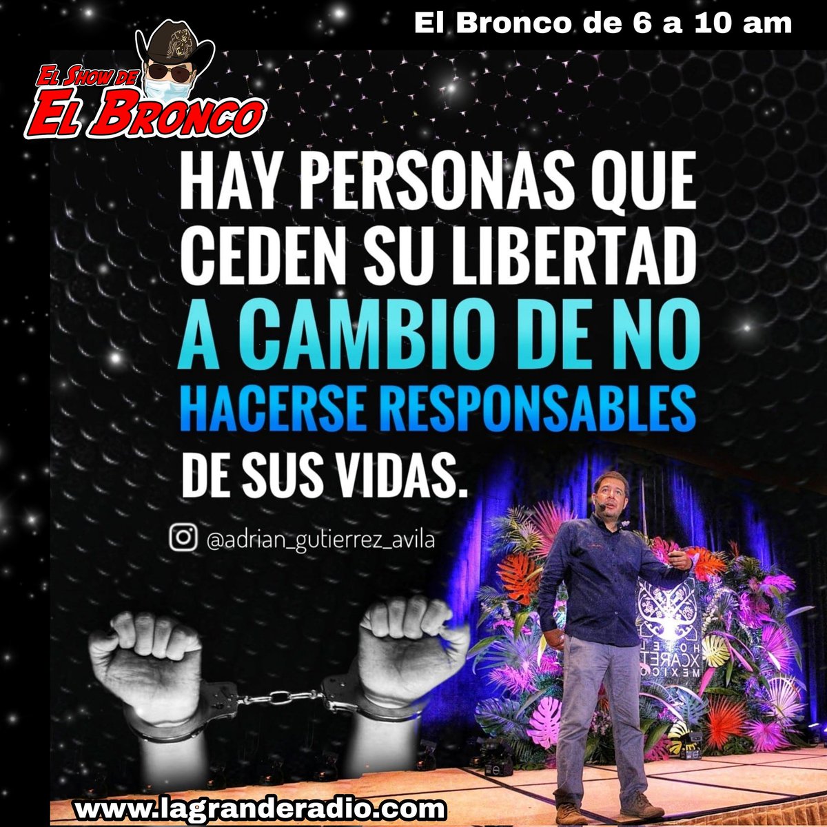LaGrandRadio's tweet photo. El camino puede convertirse difícil, mas nunca imposible, nunca renuncies y menos a tu libertad. #ElBronco #LaGranD #BroncoShow Cómo ser un Mexicano Exitoso" @adriangtzavila https://t.co/HQIsW4mrWL
