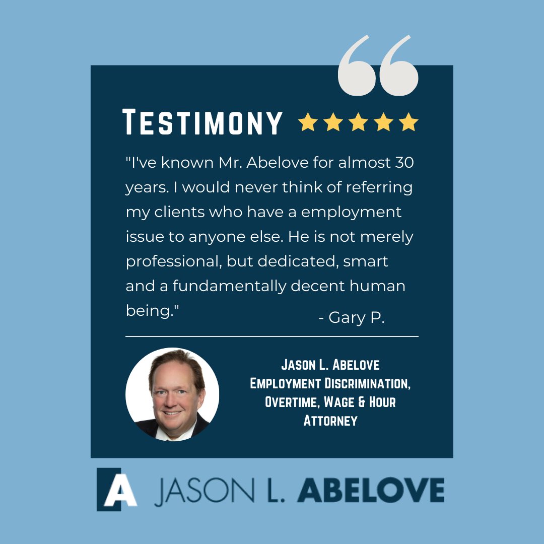 #TestimonialTuesday! Gary, thank you so much for your continued support! 

#employmentlawyer #discriminationlawyer