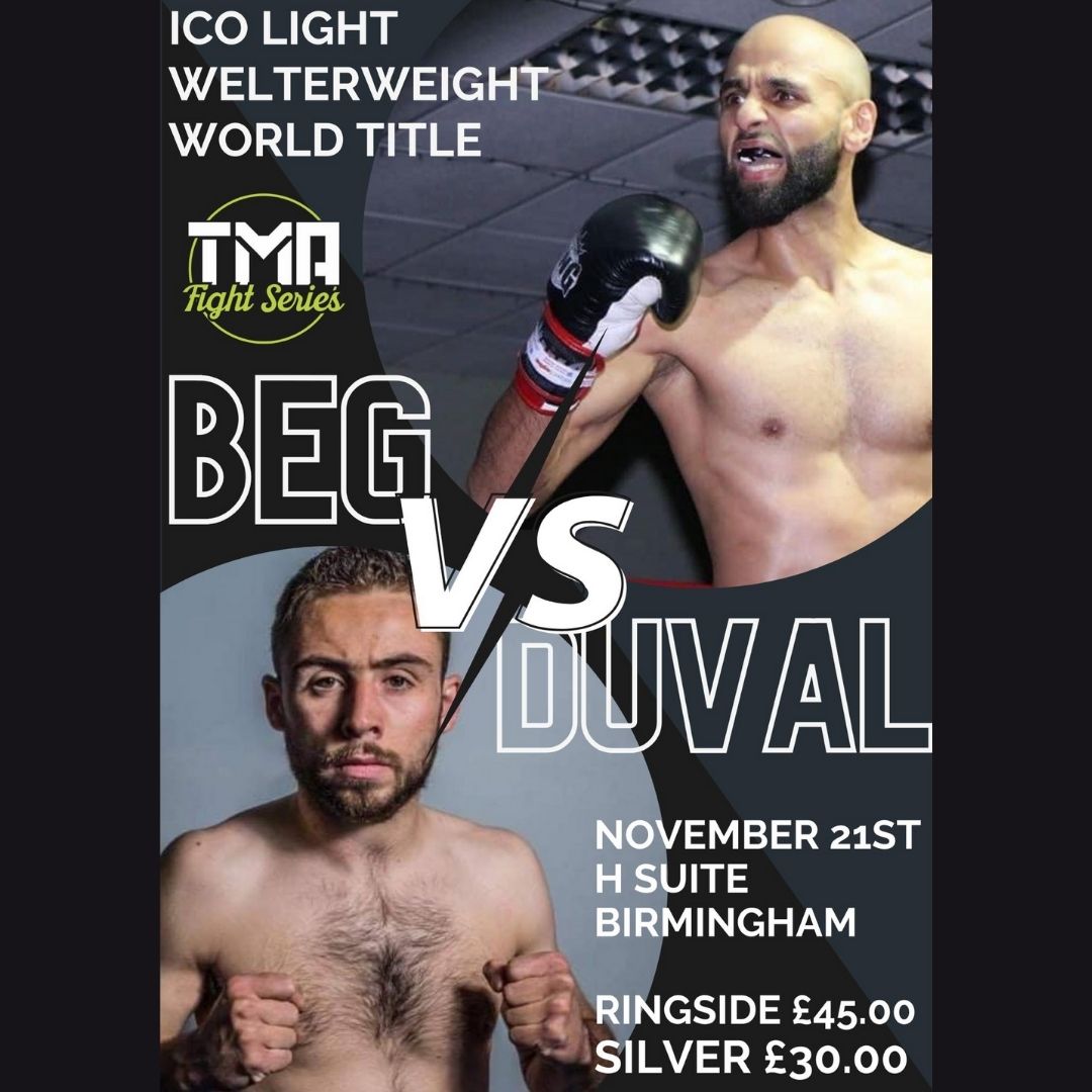 Easy People, I’m fighting again on another great show. The comeback, Beg v Duval world title fight not to be missed, November 21st in Birmingham 👊 

Tickets going fast, so don't miss out!

All goooood.