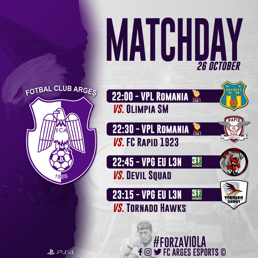 After a perfect debut on the first night, we hope to continue the series and today, the first 2 matches of the evening will mark the debut in <a href="/VPLROMANIA/">VPL ROMÂNIA</a> then we continue our way in <a href="/VPGEurope/">Virtual Pro Gaming | Europe</a> <a href="/OfficialVPG/">Virtual Pro Gaming</a>
#forzaViola