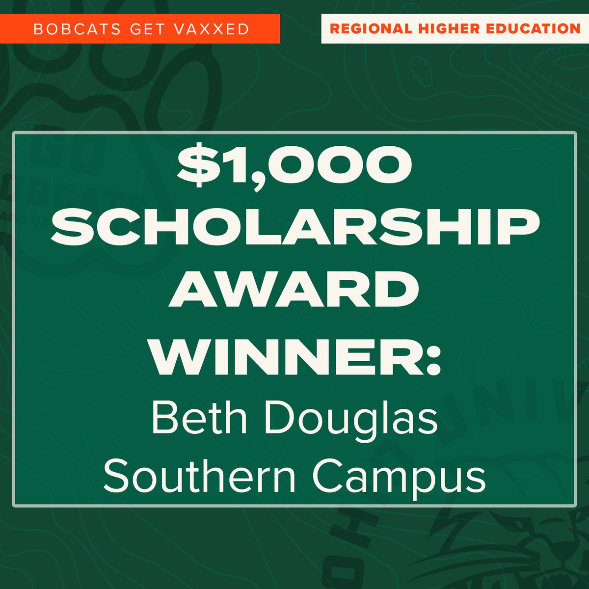 OUSouthern's tweet photo. Congratulations Beth Douglas of #OHIOSouthern! She is the first winner of the $1K vaccination scholarship!
To be eligible, students must have received a one-dose COVID-19 vaccine or both doses of a two-dose vaccine between Aug. 31, 2021, and Nov. 15, 2021.
https://t.co/XpcxlgQoM1 https://t.co/18Ub1kr6EN