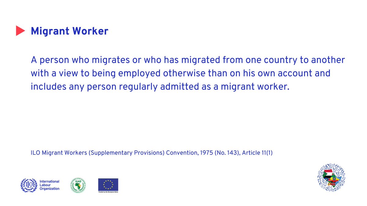 FMPT6's tweet photo. A #migrant #worker is someone who migrates or has migrated from one country to another with the view of being employed.

📘 Watch this video and learn more on the ILO General Principles for Fair Recruitment: https://t.co/W5UcbqTdk9 https://t.co/6OKKgyWnsv
