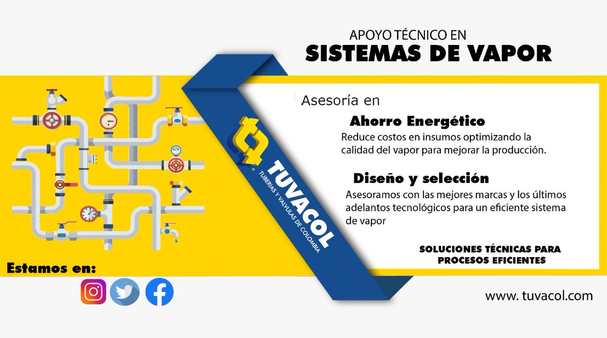 TuvacolSA's tweet photo. Brindamos asesoría y apoyo técnico en sistemas de vapor. Ahorro energético, diseño y selección de equipos con los últimos adelantos tecnológicos para un eficiente funcionamiento.  

Para más información visita nuestra web
https://t.co/eRsw104vch https://t.co/bTtGQUn2LA