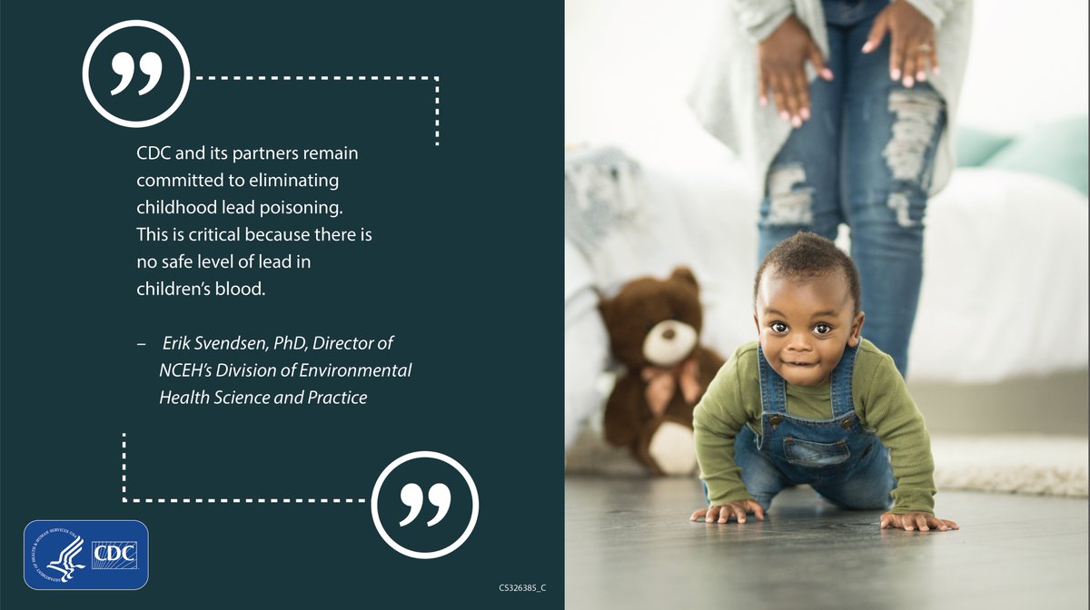 CDCEnvironment's tweet photo. Protecting children from exposure to lead is important to lifelong good health. CDC is dedicated to eliminating childhood lead poisoning as a public health problem. Learn more: https://t.co/Bd84eTVdCh. #CDCLead30 https://t.co/ajBtzylXb1