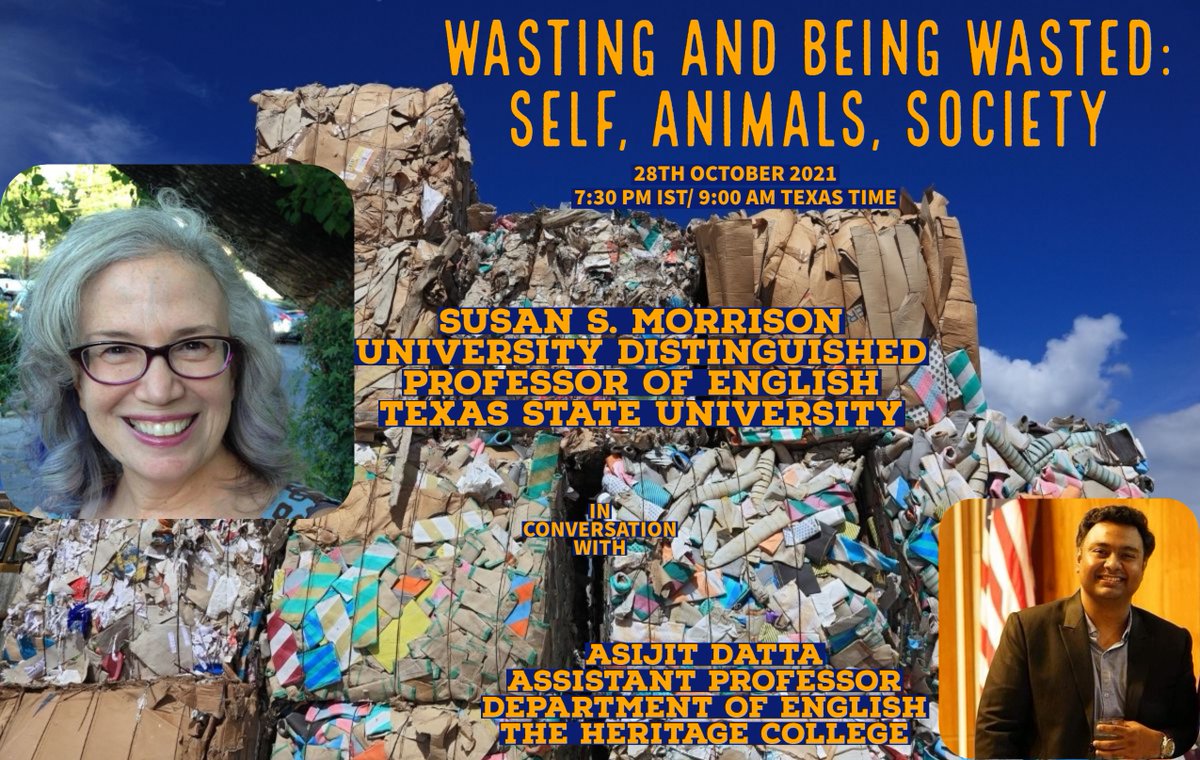 If you like to see me being interviewed about waste on Thursday morning, Texas time, please dm me for the zoom link. I wish I were in person in Kolkata, India, where my interviewer is!