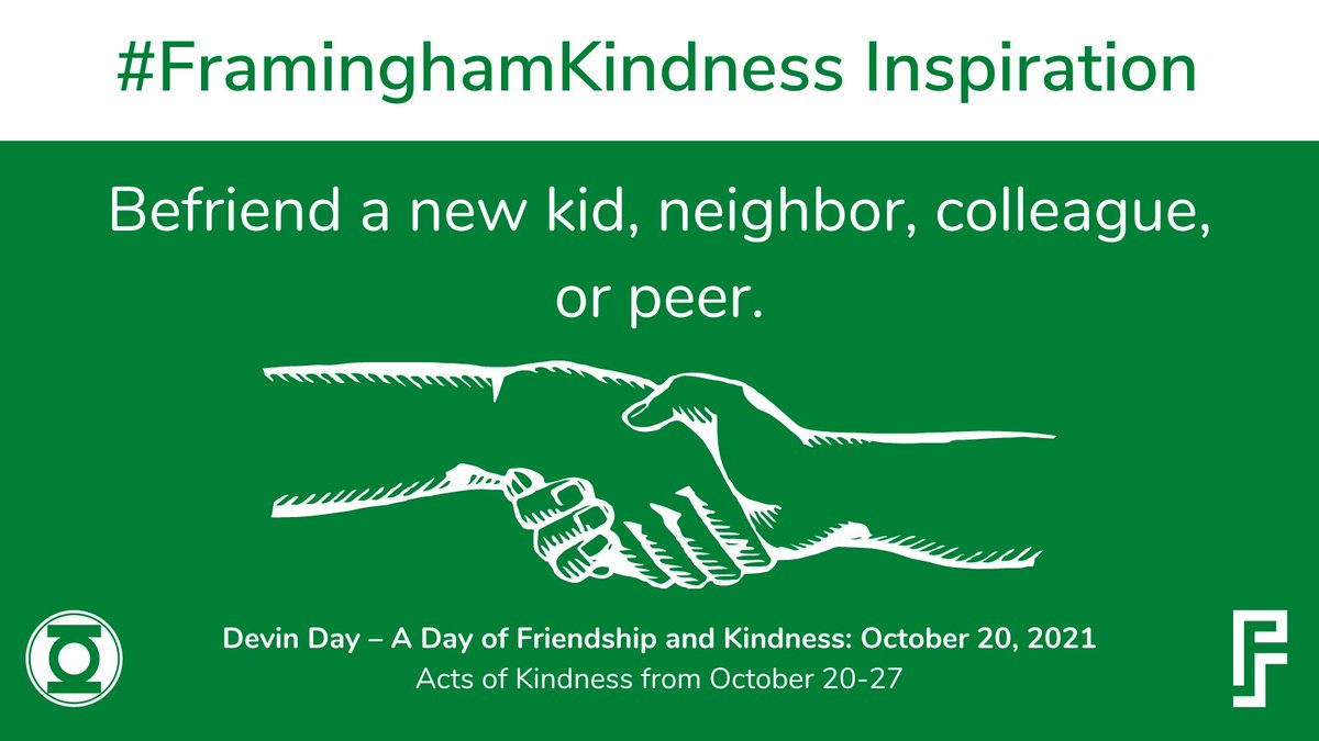 framinghamps's tweet photo. You can offer a helping hand with yard work; learn about your colleagues and who they are outside of work; or simply start with hello!
For more information on Devin Day, please visit: https://t.co/khPSTNB4sz @WhyNotDevinDIPG #FraminghamKindness #DevinDay #DevinWeek https://t.co/A4lOxk3GpU
