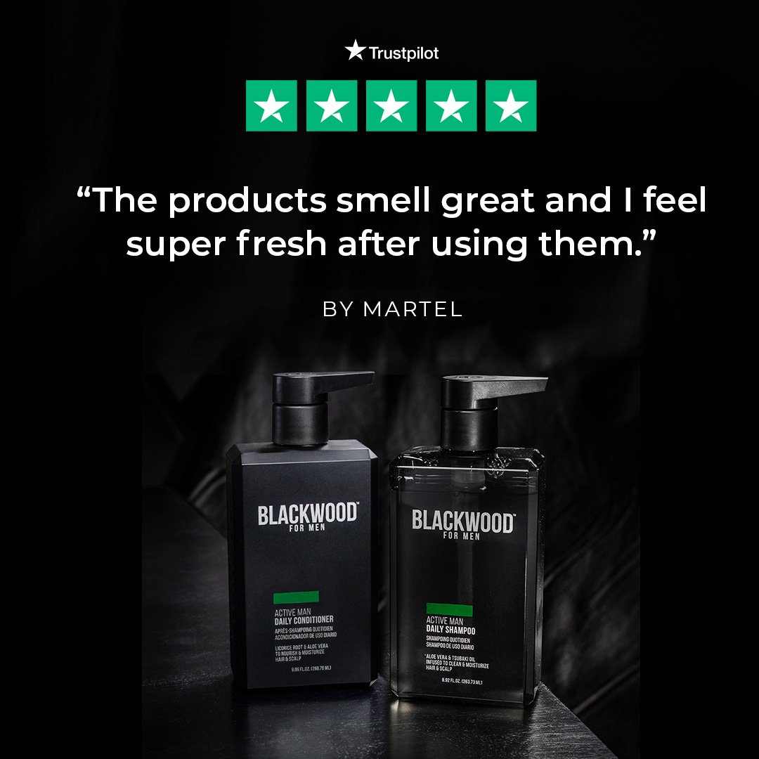 Blackwoodformen's tweet image. Our #ActiveMan Daily Shampoo &amp;amp; Conditioner not only leave your hair smelling great 👃🏼 They also have 15+ #BotanicalBoosts that help thicken, strengthen &amp;amp; soften while also cleansing the scalp! 💯
#CleanseRestoreProtect 💦🛠🛡