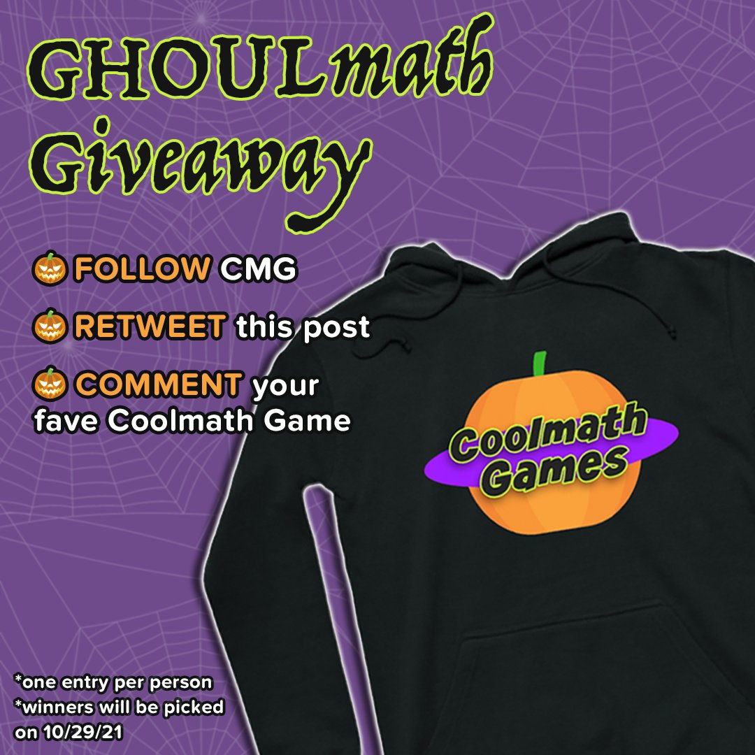 Coolmath Games no Twitter: "TRICK OR TREAT 🍬 WHO WANTS A HOODIE!? 🎃 We be  giving away THREE (3) Halloween-themed CMG hoodies 👻 RETWEET and REPLY  with your favorite Coolmath game to
