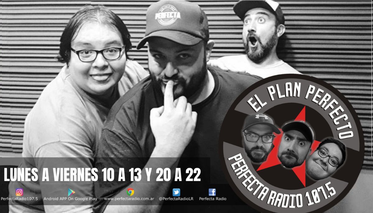 PlanPerfectoFM's tweet photo. Rigurosamente ciertas,totalmente delirantes
Acà estan las #NOTICIASPERFECTAS
con @DClaudeville , Guillote y @TotiSilvera
Lo escuchás en @PerfectaRadioLR 107.5
online https://t.co/3Ypry7WFQB
APP disponible para Android y IOS
#Temporada16 https://t.co/msDIaSFhJi
