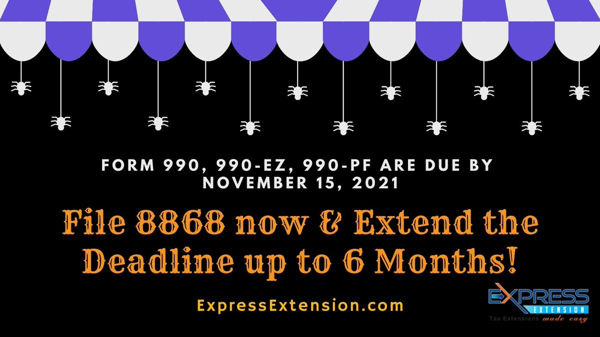 TaxExtensionIRS's tweet photo. 990 Deadline is nearing. If you haven't gotten enough time to prepare the form, No worries.
File IRS Form 8868 Online &amp; Get a 6-month Extension
to file your 990 tax returns!
Request an Extension Now: https://t.co/kkJETY8Ucz
#form8868
#IRS
#efileform8868
#EfileToday https://t.co/BElGumOplD