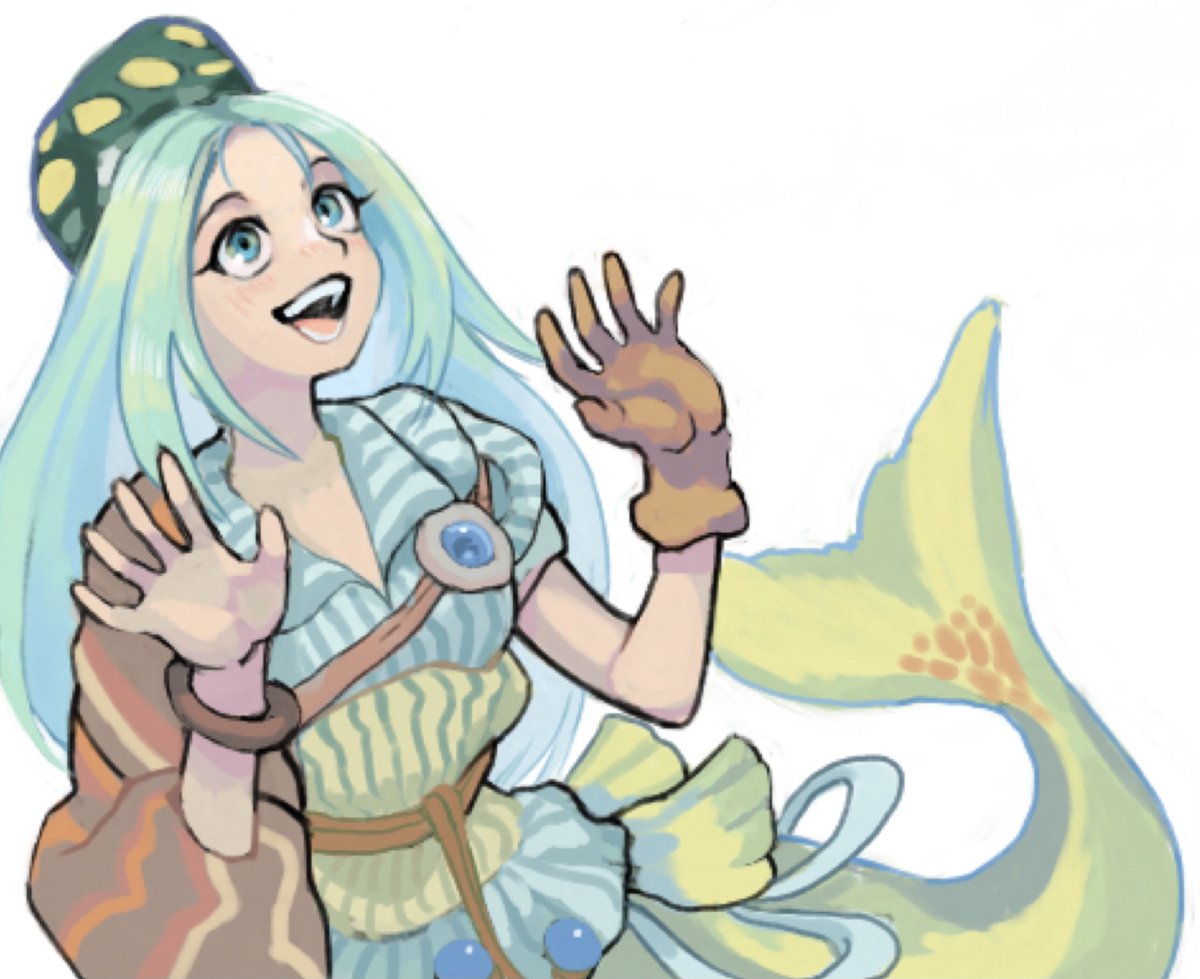 「人魚を描きました!」|gan2のイラスト