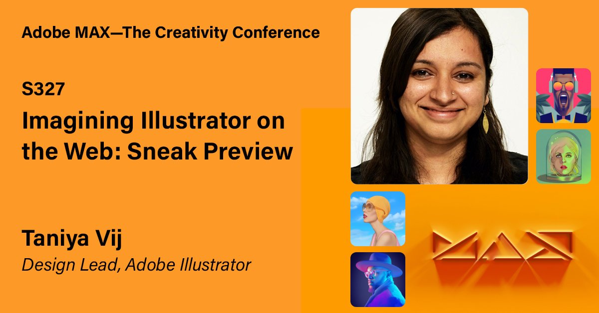 Taniya_V's tweet photo. It's almost time, get your refreshments ready..

Have you registered yet? It's FREE and virtual, jam-packed with the latest Creative Cloud announcements and luminary speakers: https://t.co/eFL5s6jiap

#AdobeMAX2021 #AdobeMAX #adobecreativecloud #adobeillustrator https://t.co/aA3KyVAuvd