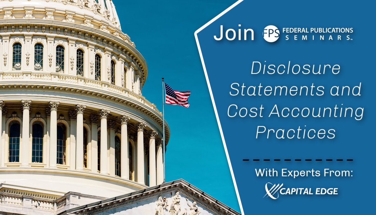 GovConExperts's tweet image. Join @fedpubseminars and our experts Chad Braley and Anthony Kim on 𝐍𝐨𝐯 𝟏𝟓𝐭𝐡-𝟏𝟔𝐭𝐡 in 𝐒𝐚𝐧 𝐃𝐢𝐞𝐠𝐨, 𝐂𝐚𝐥𝐢𝐟𝐨𝐫𝐧𝐢𝐚 at 𝐓𝐡𝐞 𝐖𝐞𝐬𝐭𝐢𝐧 for Disclosure Statements and Cost Accounting Practices.

🔹 Sign-Up: bit.ly/3BbSSGy 
#govconexperts #govcon