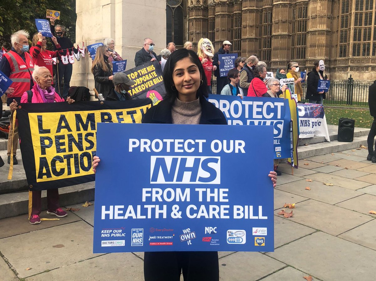 The Tories' Health and Care Bill extends NHS privatisation, open the floodgates to cronyism, and incentivises cuts and closures. It's really an NHS Corporate Takeover Bill. Today, outside Parliament, I joined colleagues and campaigns to stand up for our NHS.