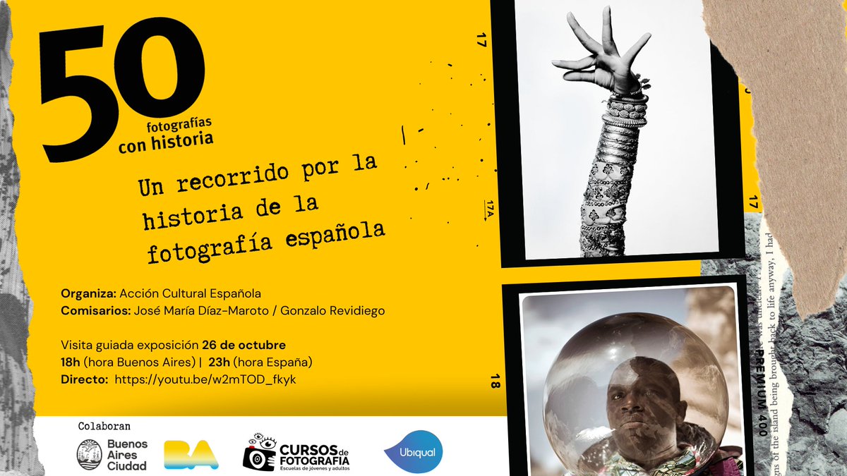 50 Fotografías con historia llega a Buenos Aires. 
Esta noche, a las 23 horas nuestro compañero Gonzalo Revidiego y José María Díaz-Maroto realizan un recorrido virtual por la historia de la fotografía española.
Sigue el directo youtu.be/w2mTOD_fkyk 

Organiza <a href="/ACEcultura/">Acción Cultural AC/E</a>