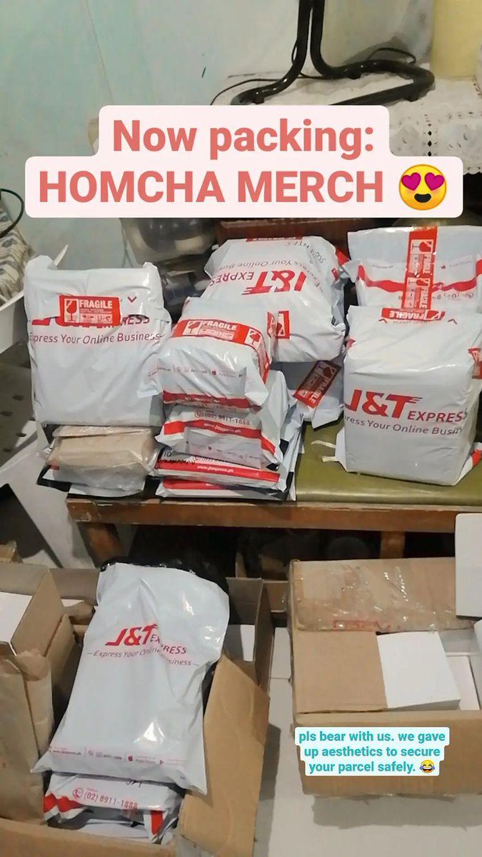 t_threePH's tweet photo. [ #T3UPDATES ]

HELLOOO!! We already started packing Homcha Merch! We will try our best to ship all orders within this week! For those who have pending payment for sf, pls settle it immediately! For SDDs, we will message you for the shipping schedule. Thank youuu!!! https://t.co/UES70vGrQp