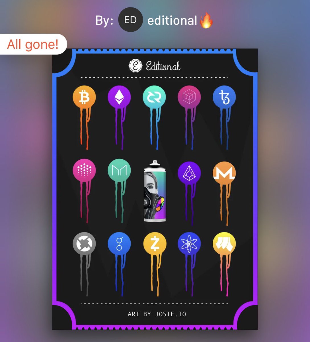 Did you participate in our #NFT raffle waaaay back in 2019? The ticket was made by the talented <a href="/josiebellini/">josie</a> and the prize was a print!

20 were minted, 19 distributed.  <a href="/editionalapp/">editionalapp</a> may be gone, but NFTs are forever: opensea.io/assets/edition…