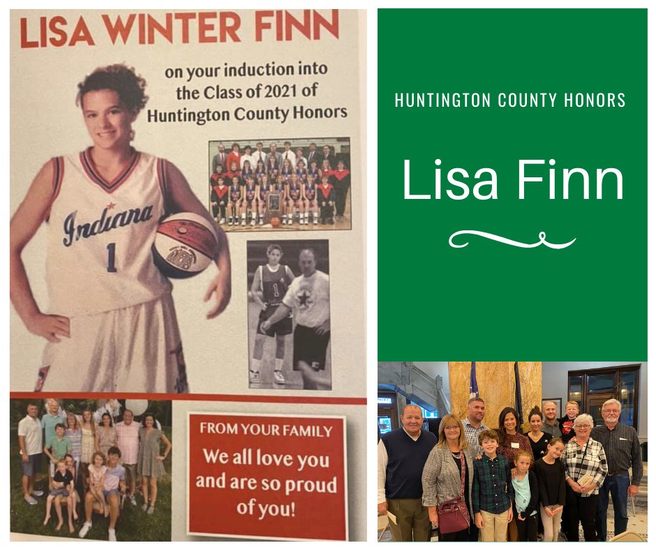 Congratulations to girls basketball head coach Lisa Finn on being recognized by the Huntington County Honors. Coach Finn was a stand out basketball player at Huntington High School and was named Ms. Basketball in 1996. 🍀🏀
