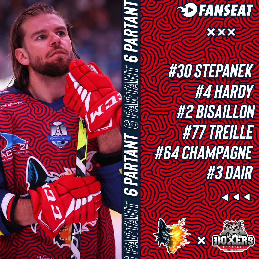 bruleursdeloups's tweet photo. #Start6 Découvrez le 6️⃣ partant au coup d'envoi face aux @BoxersBordeaux !
🇨🇿 Jakub Stepanek
🇨🇦 Kyle Hardy
🇨🇦 Sébastien Bisaillon
🇫🇷 Sacha Treille
🇨🇦 Joël Champagne
🇫🇷 Aurélien Dair
#BDLNATION 🔴🔵 https://t.co/GfEFo1OUNi