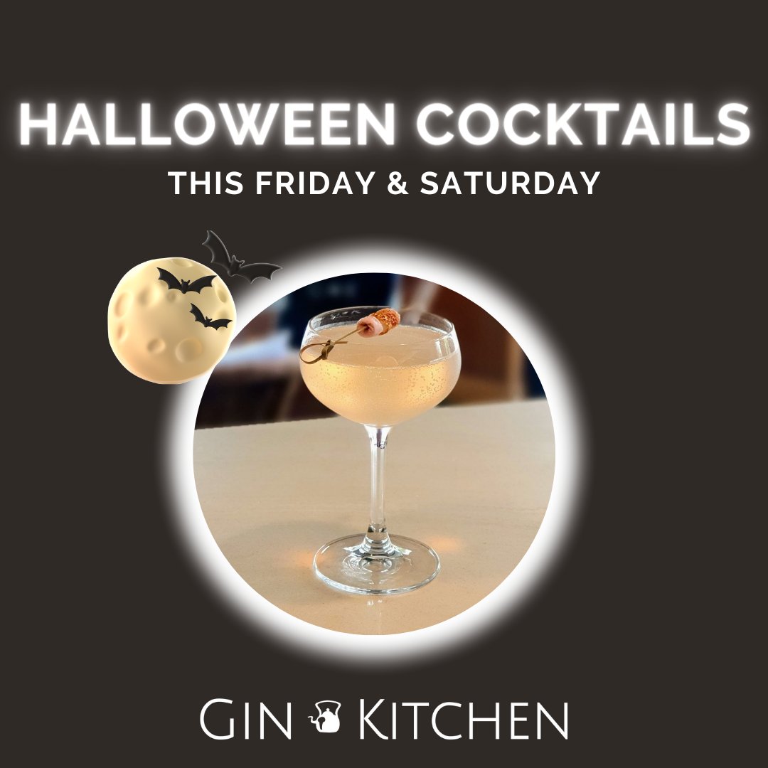 theginkitchen's tweet photo. 🎃 Halloween cocktails at our Cocktail Bar this Friday &amp; Saturday 🎃

Come on down and try our spooky cocktails like "Trick or Treat" 👻

Book in advance by visiting https://t.co/L03SYMnpyt https://t.co/J53OLohOrY