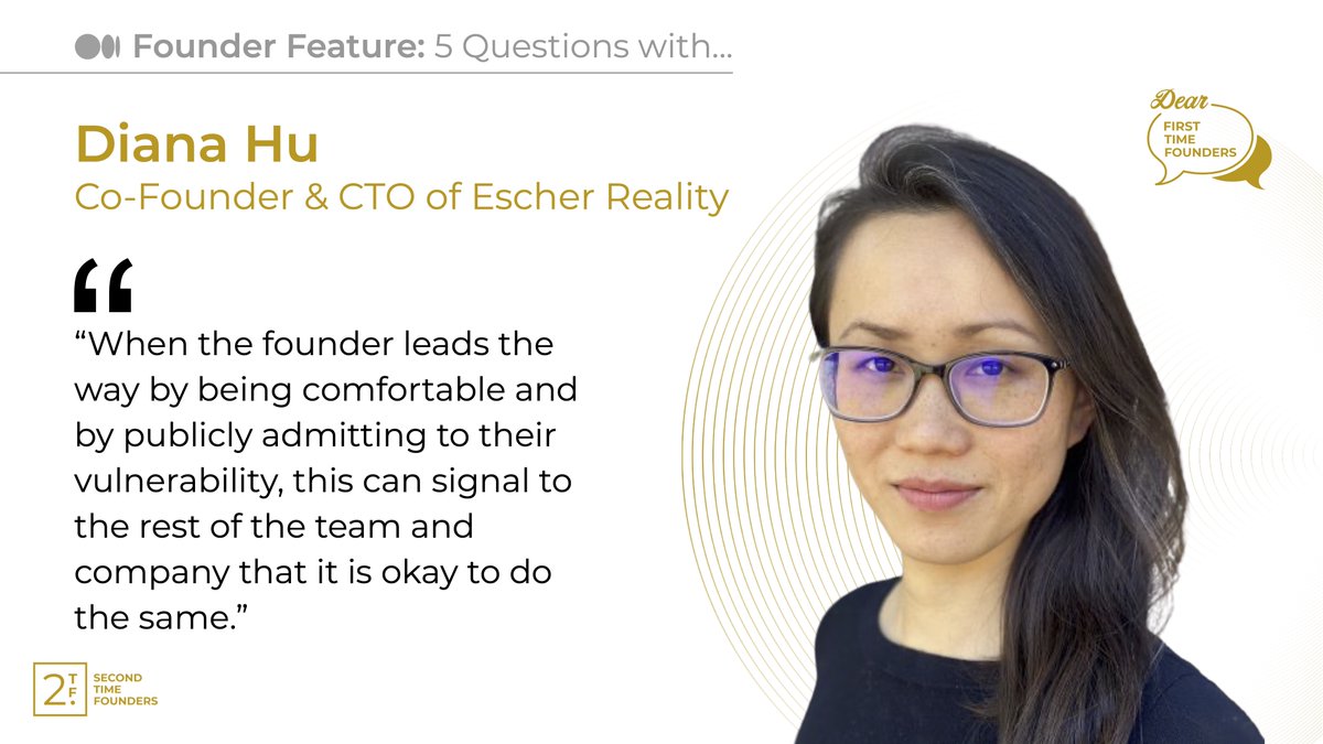 “Curiosity as a Driver for Building Businesses” is out now — our latest Founder Feature with @sdianahu, a 2TF Community member, co-founder of @EscherReality and Visiting Partner at @ycombinator. Read her full founder journey here: secondtimefounders.com/5questionsforf…