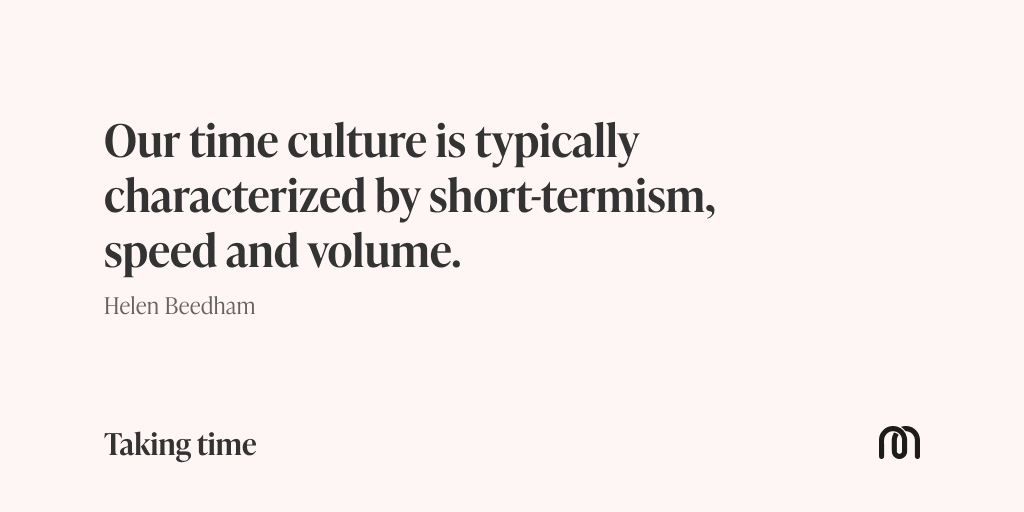 Our working culture is fixed around short-termism and rigid time constraints. @HelenBeedham challenges us to see that the system is broken and it needs to be re-evaluated before burnout and breakdown becomes the norm. 

takingti.me/articles/makin…