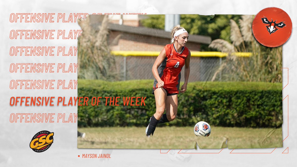 AUMWarhawksWSOC's tweet photo. 🎩🎩🎩 Hats off to Mayson Jaindl for being named our program's first @GulfSouth Player of the Week!

#WeAreAUM | #ThePursuit 

📰 https://t.co/Kp6Sc0FlAZ https://t.co/U1he6ugyH8