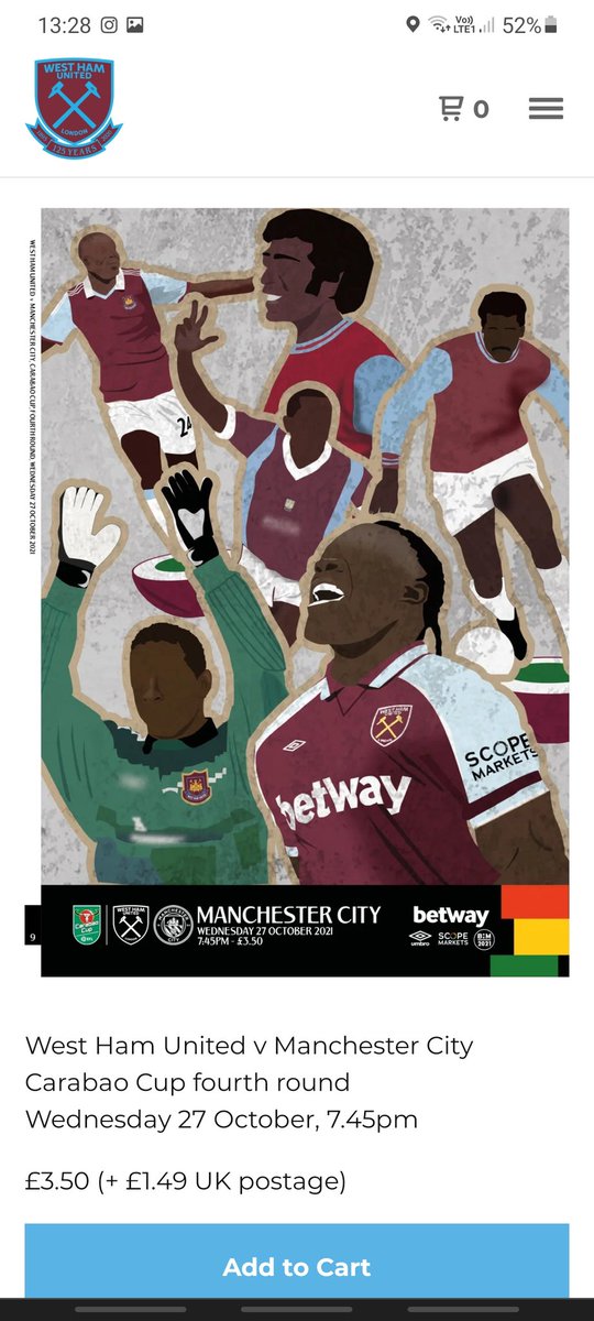halfwayline__'s tweet photo. Delighted to show you this.
Commissioned to design the programme cover for @WestHam v @ManCity in the @Carabao_Cup I'm celebration of #BlackHistoryMonth
also includes a pull out subbuteo style poster!
#design #halfwayline #westhammancity #WHUCITY #CarabaoCup https://t.co/xFVhZREqgv