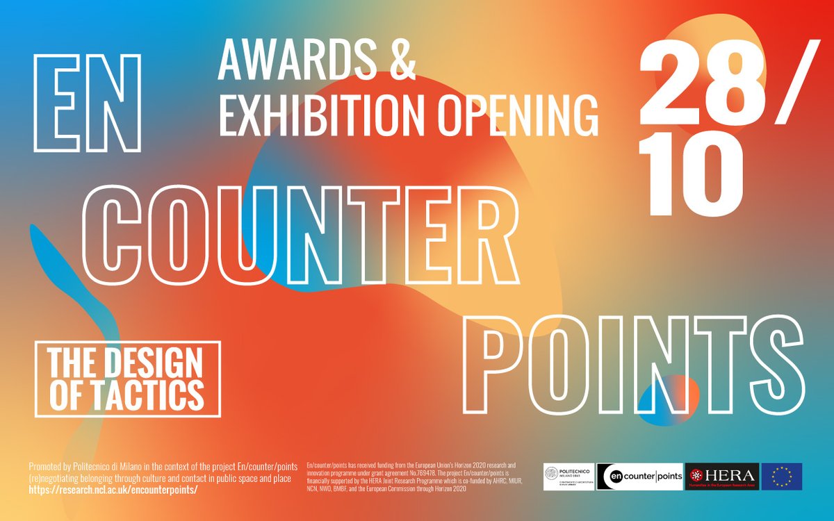 Arch_CFC's tweet photo. ECOUNTERPOINTS The Design of Tactics:
Exhibition opening, book presentation, open debate.
28 October 2021 | h.18.00 (CET)
Webex link: https://t.co/tXOdhGlk8z

Learn more at:
https://t.co/fYi4BiK6Ja

#encounterpoints #tacticalurbanism #Hera_research https://t.co/PBF3CDekBn