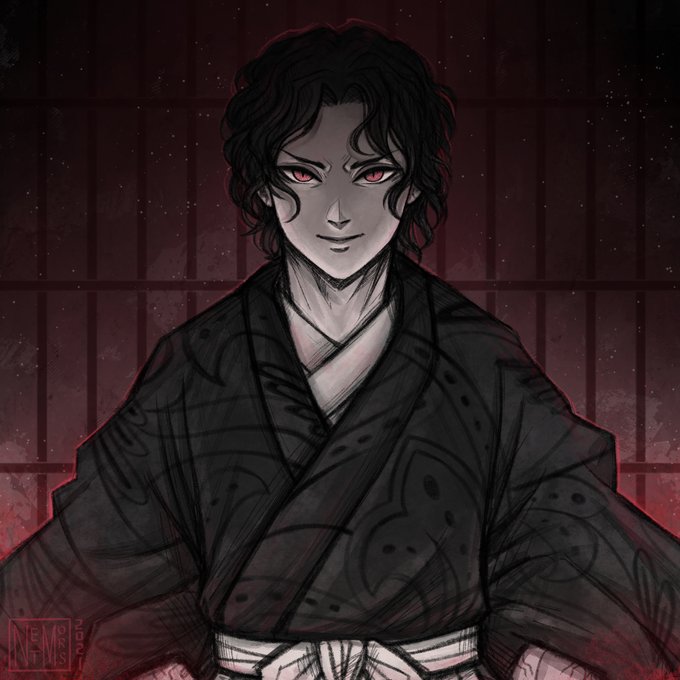 NETMORSさんがTwitterに投稿した鬼舞辻無惨(鬼滅の刃)のイラスト。