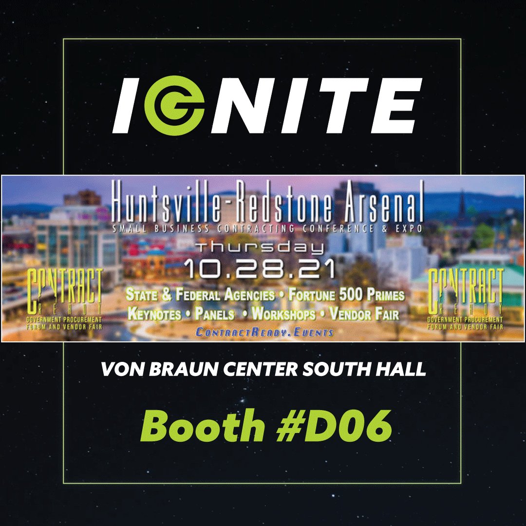 ignite_now's tweet photo. Come see us this Thursday, October 28th at the Huntsville-Redstone Small Business Contracting Conference & Expo in the South Hall of the Von Braun Center. We are located at Booth #D06.
#IgniteImpossible #HSV #RedstoneArsenal #smallbusiness https://t.co/MwTADwZfb4