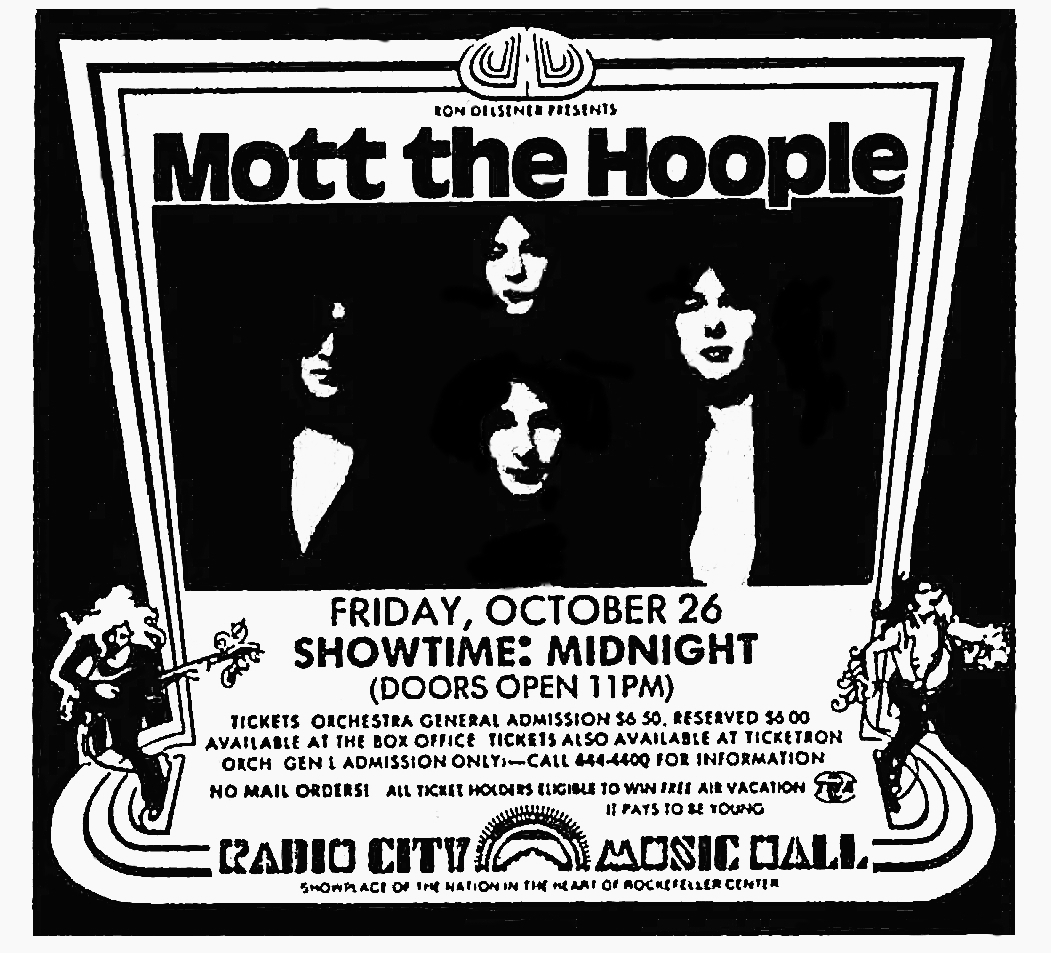 48 years ago today Mott The Hoople played at Radio City Music Hall for the first and only time. Were you there?🤘