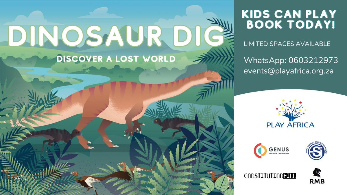 PlayAfricaCM's tweet image. Dinosaur Dig is now at Play Africa at @VisitConHill! 

Hands-on, minds-on learning about South African palaeontology in collaboration with @GenusPalaeo &amp;amp; @ESI_FossilLab. 

Everyone has the right to #science &amp;amp; #STEM learning! 

Space is limited. Book today!
