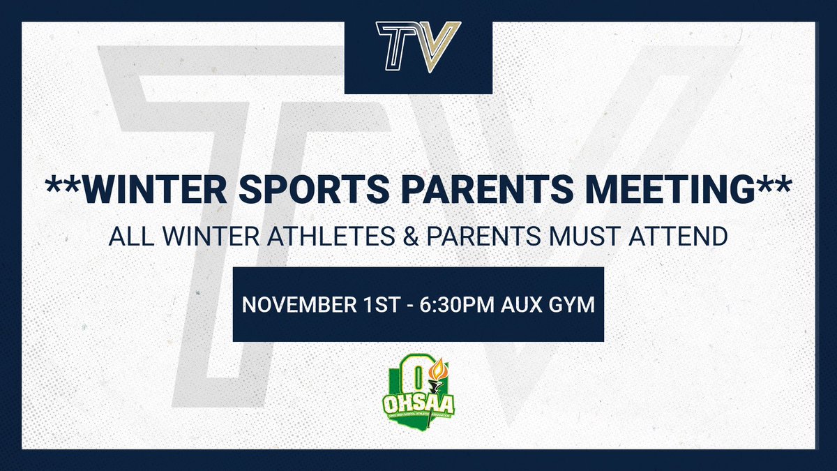 Teays Valley High School Athletic Department (@tv_athletics) on Twitter photo At least 1 parent must attend, 6:30pm in HS Aux gym. <a href="/TV_Vikes/">Teays Valley Schools</a> @TV_Bowling <a href="/LadyVikeHoops/">TVHS Girls Basketball</a> <a href="/TvSwimming/">TVSwimming</a> <a href="/TVBoysbball/">Viking Basketball</a> <a href="/ToddNace/">teaysvalley wrestling</a> At least 1 parent must attend, 6:30pm in HS Aux gym. <a href="/TV_Vikes/">Teays Valley Schools</a> @TV_Bowling <a href="/LadyVikeHoops/">TVHS Girls Basketball</a> <a href="/TvSwimming/">TVSwimming</a> <a href="/TVBoysbball/">Viking Basketball</a> <a href="/ToddNace/">teaysvalley wrestling</a>