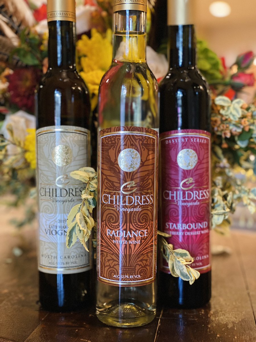 Have you tried our dessert wines yet? Our Late Harvest Viognier, Radiance, and Starbound pair perfectly with all of your favorite Fall desserts!
#childressvineyards #childresswines #ncwine #dessertwine #fall #wine #falldesserts