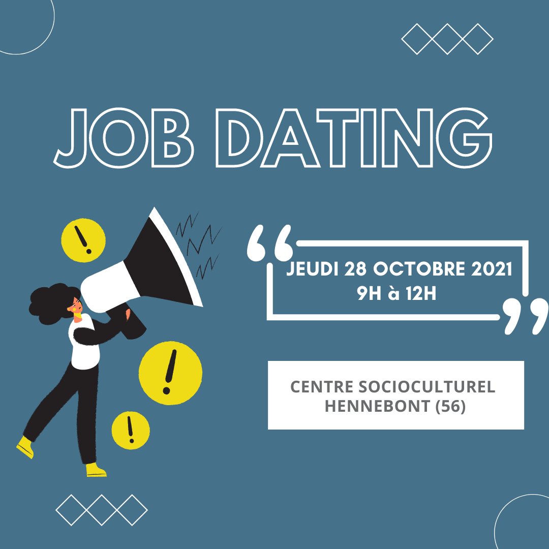 Telemaque19's tweet photo. Profils débutants, expérimentés ou tout simplement curieux de découvrir nos métiers ?

Nous serons heureux de tous vous accueillir lors de ce #jobdating pour répondre à vos questions et pourquoi pas décrocher votre nouvel emploi ! https://t.co/AFVSjQxGZD