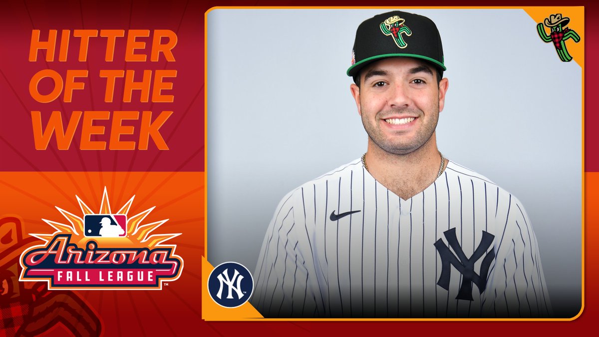 MLBPipeline's tweet photo. Red-hot @Yankees prospect Austin Wells is the Arizona Fall League Hitter of the Week: https://t.co/q1pkOLiqwi https://t.co/0Ud8UJmWkd