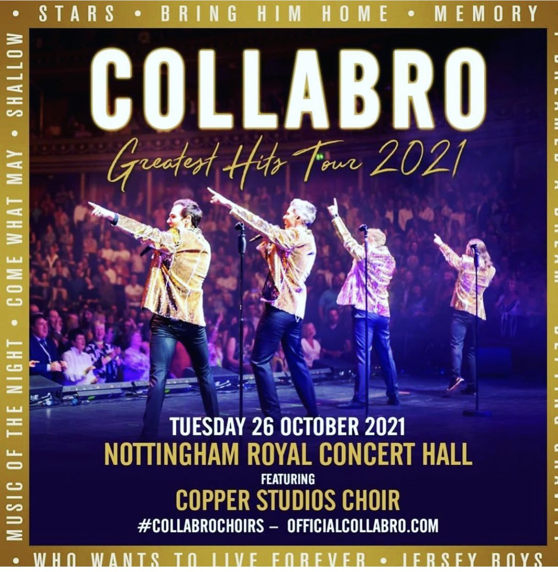 Excited to be performing with @Collabro @RoyalNottingham this evening as part of the @copperstudios_ choir #singer #collabro #collabrochoirs #nottingham #concert