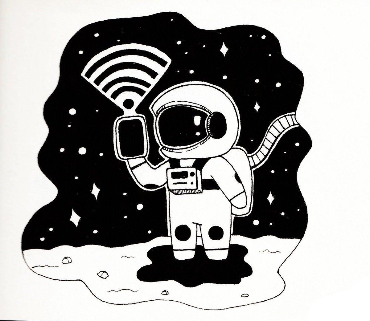 DreamNerdy's tweet photo. #inktober #giorno26 #connesso https://t.co/DFPKrvy4Yx