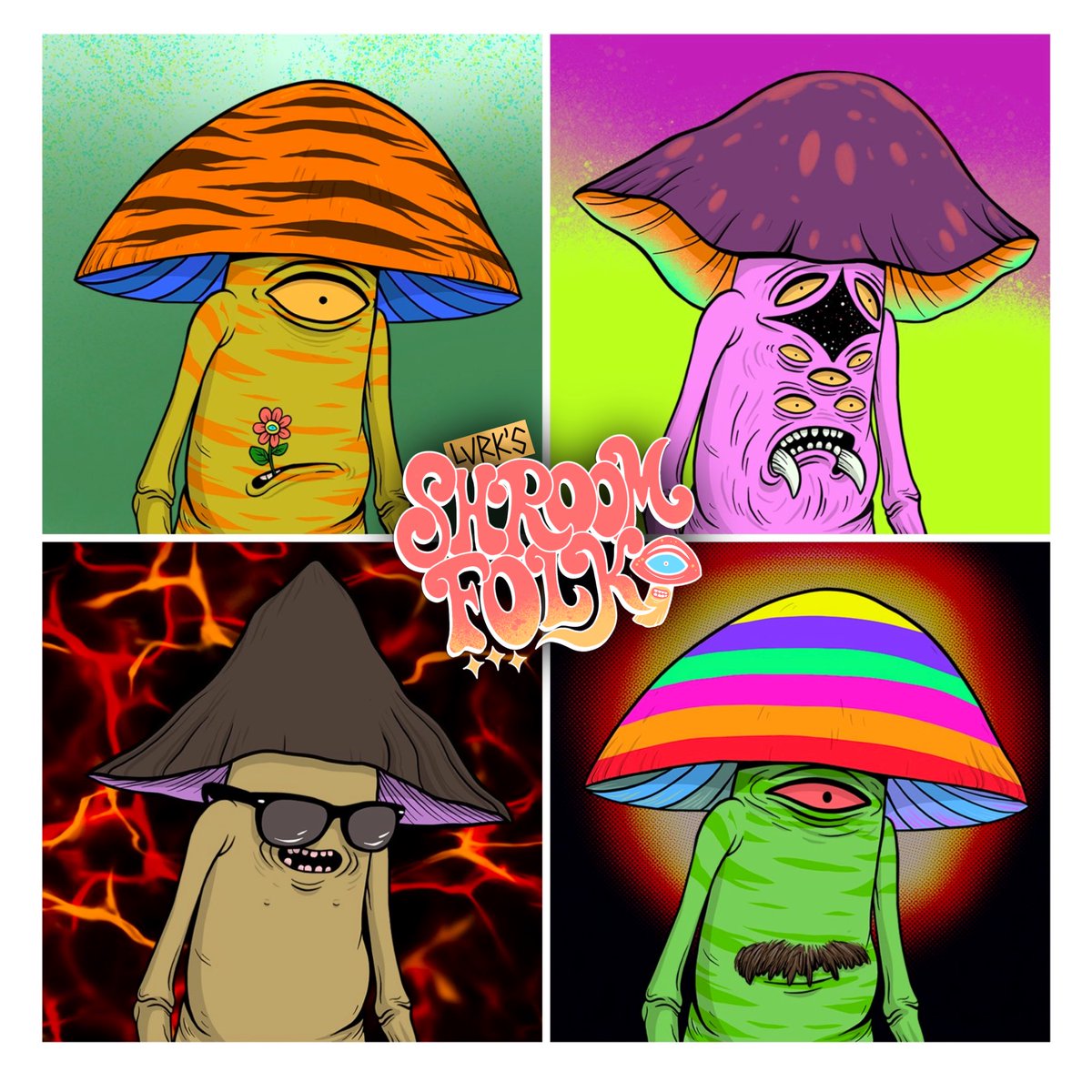 ShroomFolkNFT's tweet photo. Shroom Folk is a collection of 6666 NFTs by @lurklovesyou on the @0xPolygon network. We mint tomorrow (Wednesday), get in our Discord for more info (link in bio)!! https://t.co/qSDvkrVpDJ