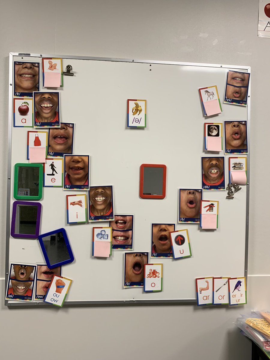 ell_veer's tweet photo. Vowel valley is up! SS love trying to make the faces to mimic the pictures for the vowel sounds. They also love looking at themselves in the mirror! @tools4reading @AbbotsfordSD https://t.co/OZL38FmquX