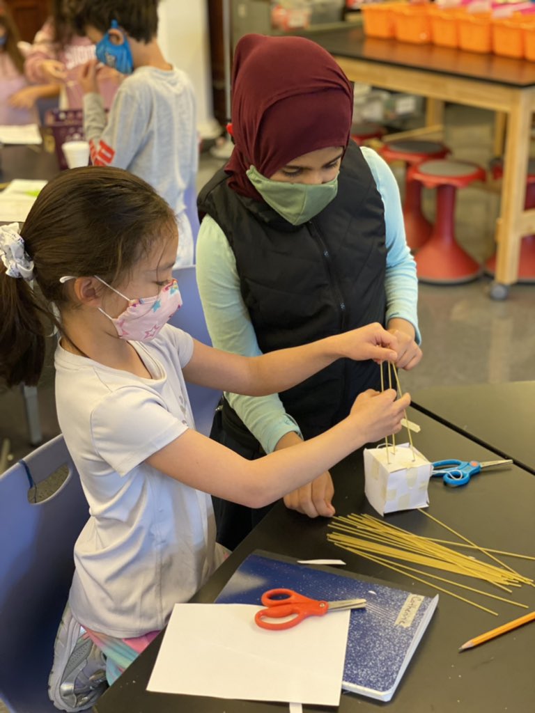 LohitsaScience's tweet photo. After many months apart, it’s been great to be back in my science lab learning with my new 3rd grade Ss! Spaghetti towers from our first few weeks together! #stem #lohitsascience #ngss #learningbydoing https://t.co/u4ZQ7bl7cc