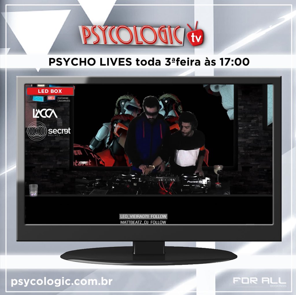ForAllBookings's tweet photo. Hoje tem Psycho Lives na Psycologic TV. É a partir das 17:00 com um line-up de peso. 

Transmissão: https://t.co/0xPjogyLfA https://t.co/Fjo7dq8qOh